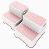 ZLMHYYM toddler step stool 2-pack in off-white and pink for bathroom use