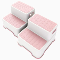 ZLMHYYM toddler step stool 2-pack in off-white and pink for bathroom use