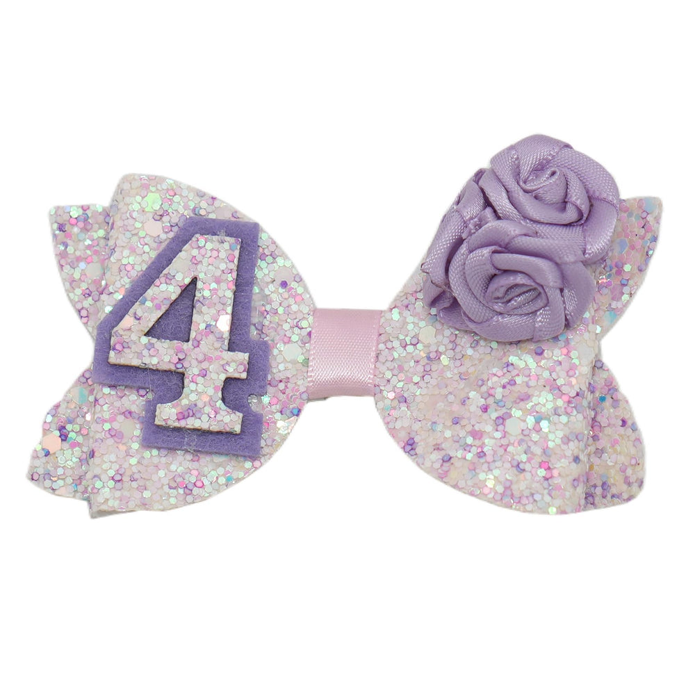 Zlwse birthday bow with purple rose enhances photoshoots and party outfits for baby girls.
