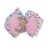 Zlwse glitter pink birthday bow for baby girls adds sparkling flair to outfits.