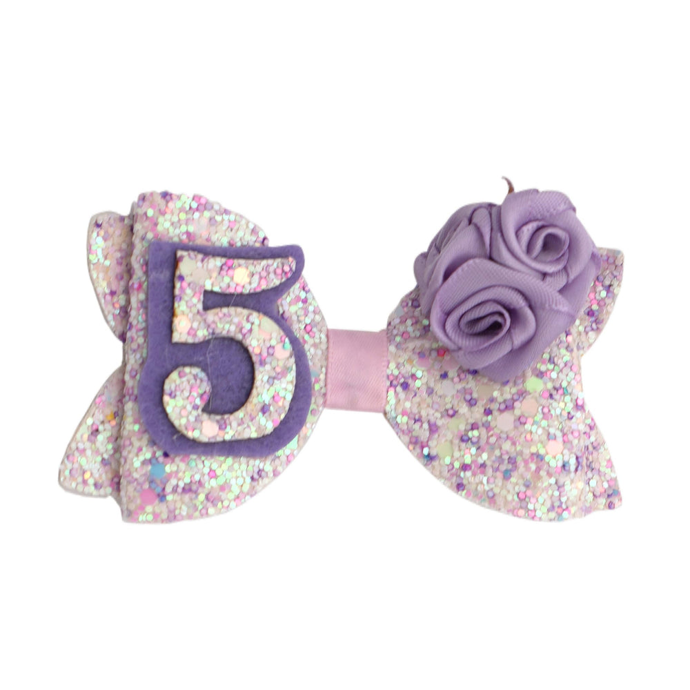 Zlwse birthday hair bow sparkle on a toddler enhances festive outfits