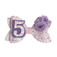 Zlwse birthday hair bow sparkle on a toddler enhances festive outfits