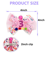 Zlwse sparkling glitter hair bow adds birthday sparkle.