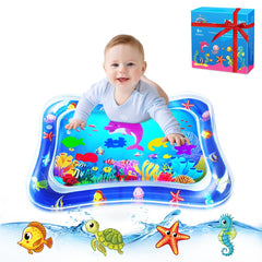 ZMLM Baby Tummy Time Water Mat blue design for safe sensory play