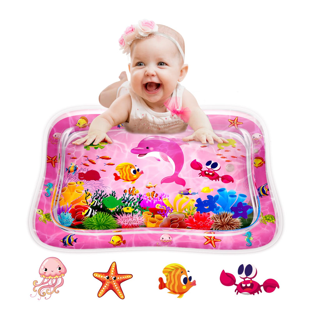 ZMLM baby tummy time water mat pink sea world view boosts visual exploration