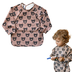 Zoe & Co baby bib with food catcher pocket contains mess during meals