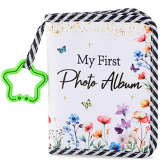 ZOIIWA Baby First Family Album cover with wildflowers and butterflies, a charming keepsake.