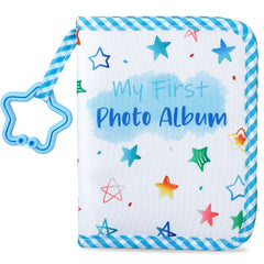 ZOIIWA Baby's My First Family Album cover in blue stars, soft-touch finish