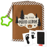 ZOIIWA Baby's First Family Album cover with brown bear design, a keepsake for newborn memories