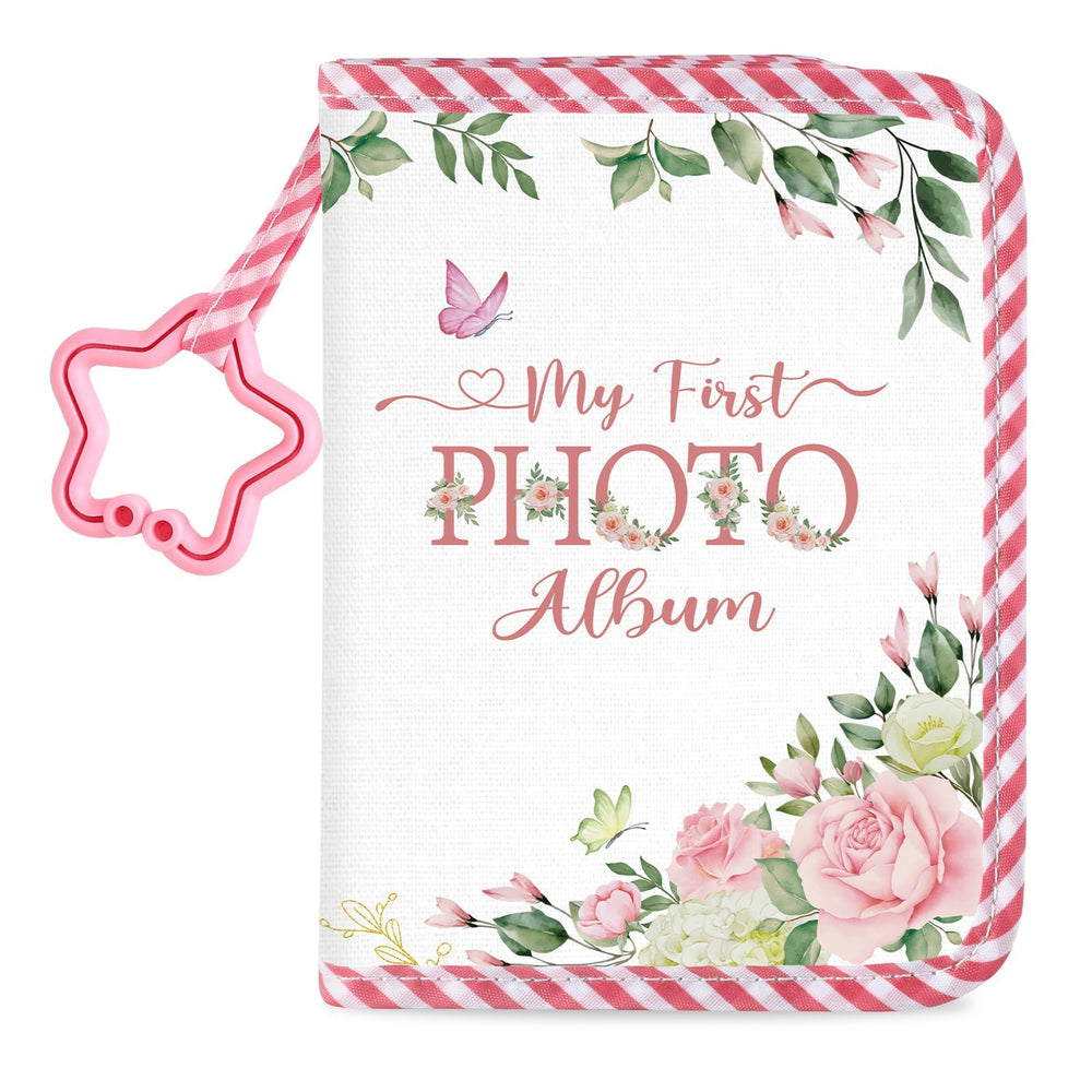ZOIIWA Baby's First Family Album cover with watercolor flowers, ideal keepsake for milestones.