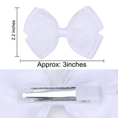 Zolyco set of two white bow clips, perfect for coordinating outfits