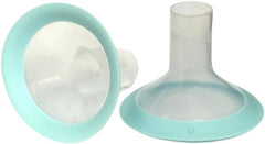 Zomee Flex 19mm breast shield close-up showing soft silicone fit for comfortable pumping.