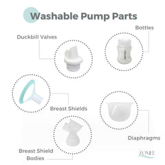 Zomee Z2 24mm duckbill valves to maintain hygiene during pumping.