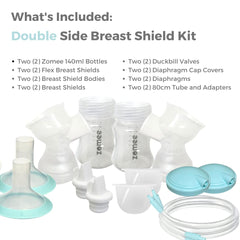 Zomee Z2 24mm flexible breast shields for comfortable, secure fit.