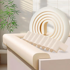 ZOMPAGO edge protector roll on a wood edge for soft cushioning.