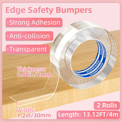 ZOMPAGO edge protector attached to a corner to prevent bumps