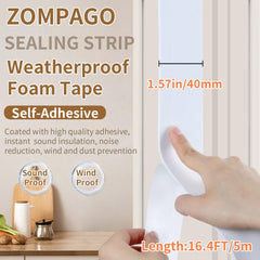 ZOMPAGO EVA foam tape on window edge for weather sealing.