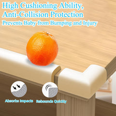 ZOMPAGO white corner guards on wood furniture blend with décor.