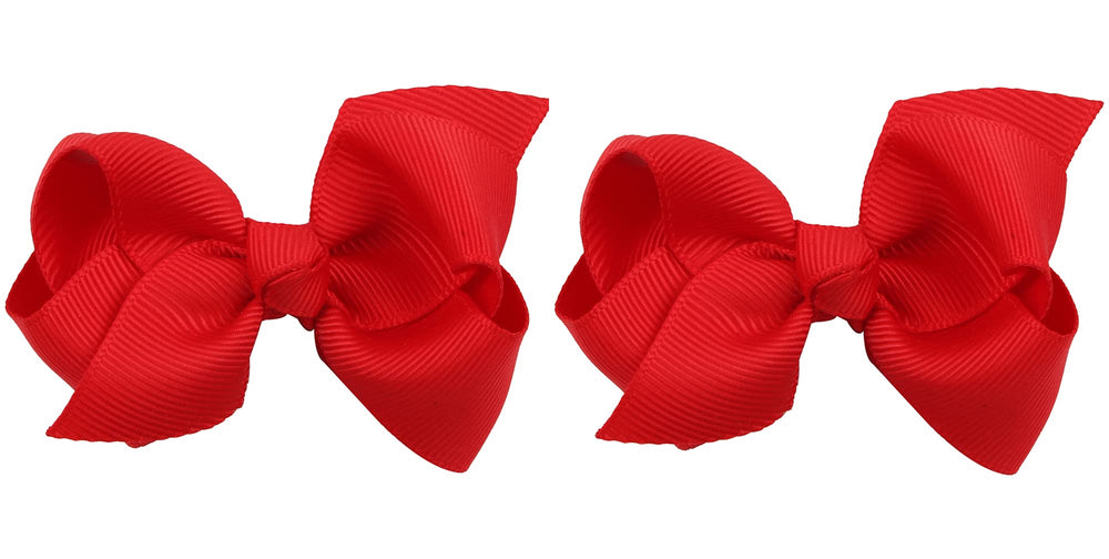 ZOONAI 3-inch red baby bow clip enhances newborn and toddler hairstyles