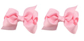 ZOONAI 3-inch pink baby girl bow clip set of 2 for adorable photoshoots