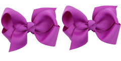 ZOONAI 3-inch purple baby girl bows clip for photo-ready outfits