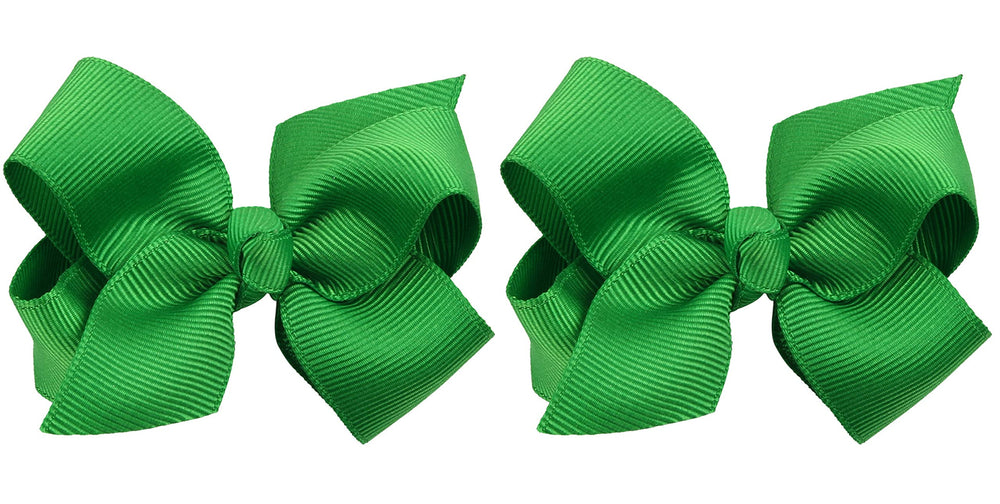 ZOONAI 3-inch green baby girl hair bow clip for newborns and toddlers, stylish and secure.