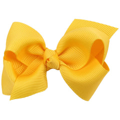 ZOONAI 3-inch yellow hairbow clip ideal for newborns and toddlers