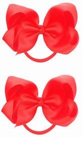 ZOONAI 4 inch red baby bow for daily ponytails