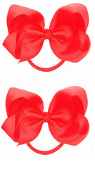 ZOONAI 4 inch red baby bow for daily ponytails