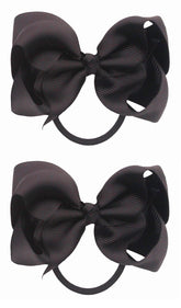 ZOONAI 4-Inch black baby hair bows front view for daily style.