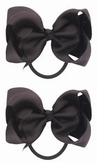 ZOONAI 4-Inch black baby hair bows front view for daily style.