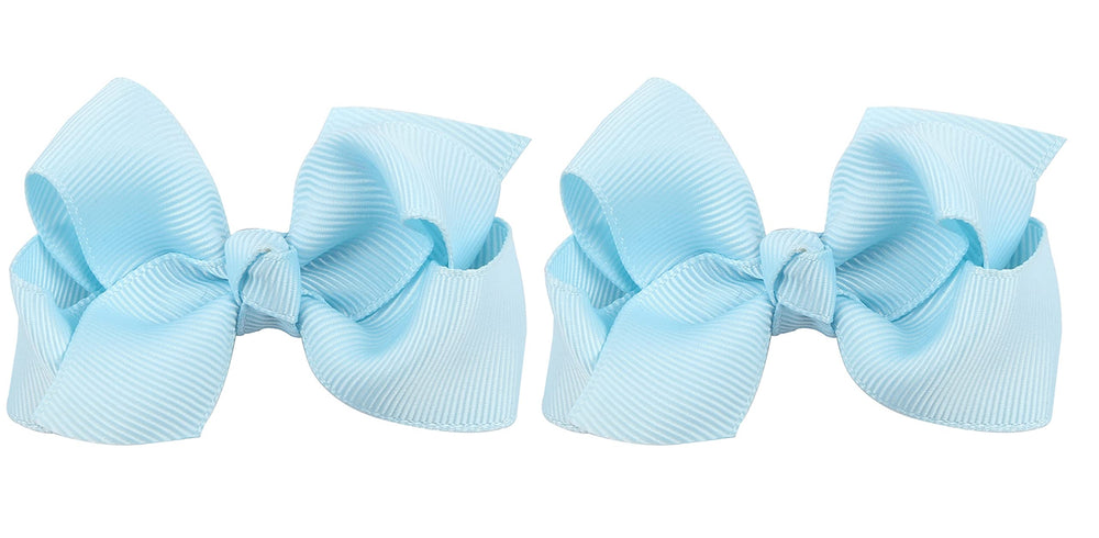 ZOONAI baby bow light blue clip for newborns, photo-ready charm