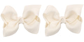 ZOONAI ivory baby bows clip set on a newborn hairstyle, secure and stylish