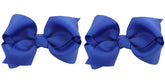 ZOONAI blue 3-inch baby bow clip, front view, ideal for photo-ready outfits.