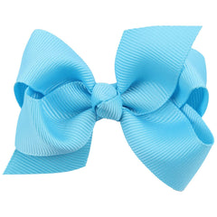 ZOONAI bowknot design sky blue hair clip set for toddlers.