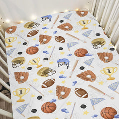 ZoUbqchY baby sports crib sheet with basketball stars for cozy nursery style