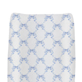 ZoUbqchY blue bows changing pad cover with soft fabric for gentle diaper changes.