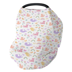 ZoUbqchY colorful cats rainbow flowers car seat cover provides privacy and sun protection.