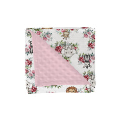 ZoUbqchY Cute Jungle Safari blanket front view showcases ultra soft plush for baby comfort.