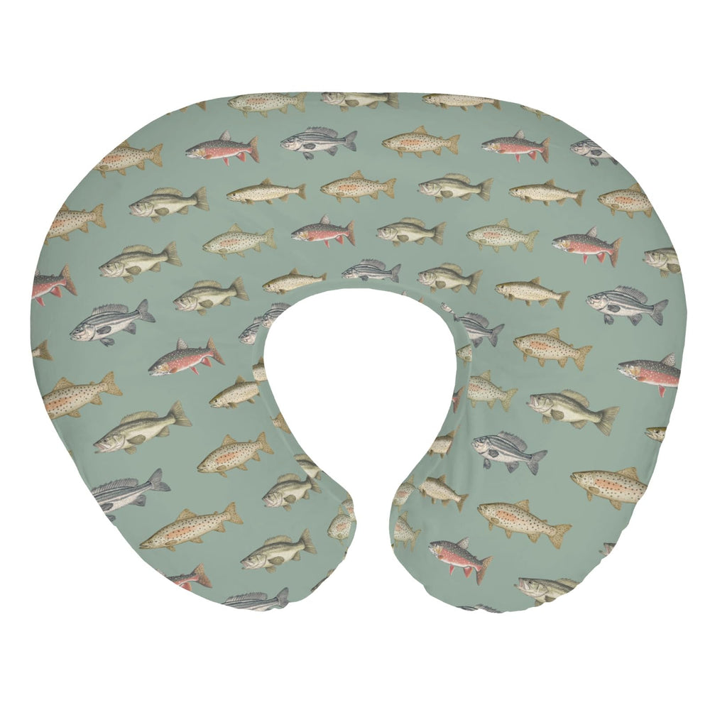 ZoUbqchY lake fishing pattern nursing pillow cover enhances nursery style and easy cleaning