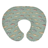 ZoUbqchY lake fishing pattern nursing pillow cover enhances nursery style and easy cleaning