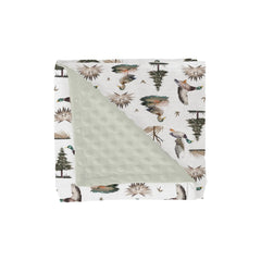 ZoUbqchY retro duck hunting blanket front view delivers cozy warmth for newborns