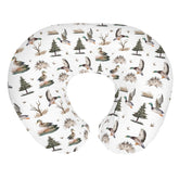 ZoUbqchY retro duck nursing pillow cover with green mallard ducks pattern, enhancing nursery decor