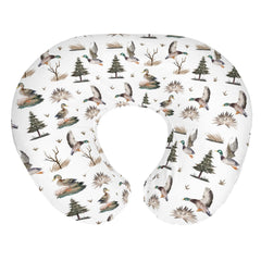 ZoUbqchY retro duck nursing pillow cover with green mallard ducks pattern, enhancing nursery decor