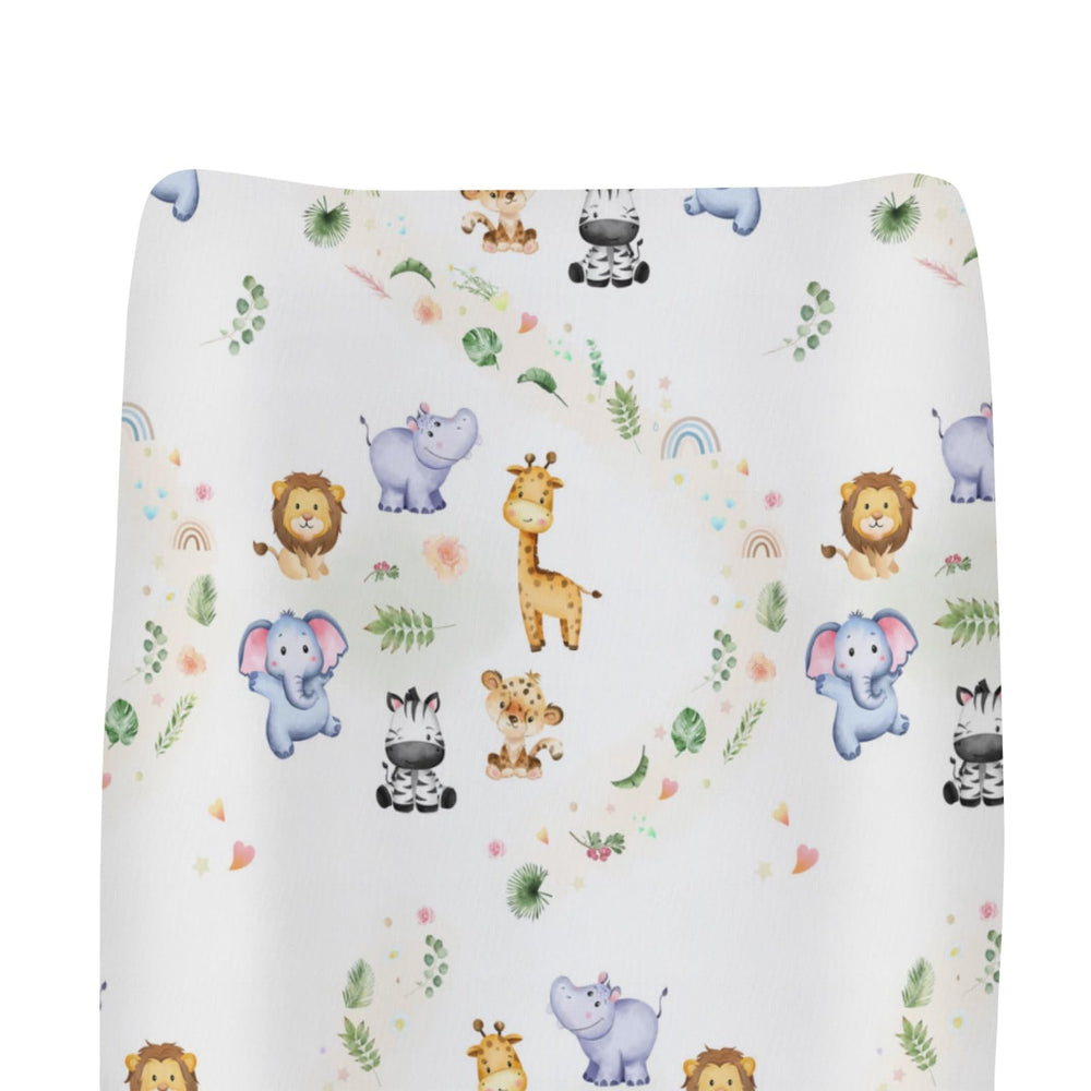 ZoUbqchY safari animals changing pad cover jungle print for cozy diaper changes