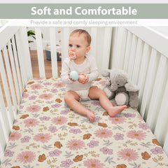 ZoUbqchY silky polyester crib sheet fabric feels gentle on baby's skin.