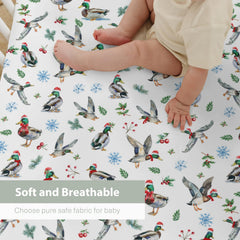 ZoUbqchY Soft stretchy polyester crib sheet feels gentle on baby’s skin.
