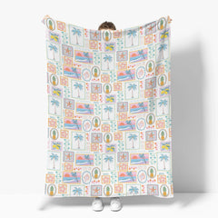 ZoUbqchY starfish patchwork blanket with beachy swaddle feel.