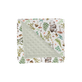 ZoUbqchY vintage mushroom forest blanket front view, soft plush for gentle sleep