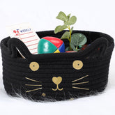 Zopeal cat basket with ears and face, ideal for toy storage and decor